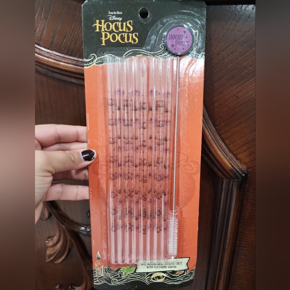 Disney Hocus Pocus - 9 Piece Reusable Straw Set With Brush -